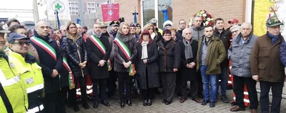 Un momento della commemorazione delle vittime della strage di Pioltello di sabato 25 gennaio 2020