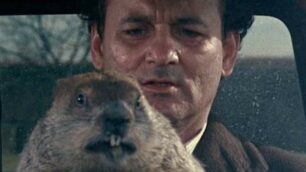 Bill Murray e Phil nel Giorno della marmotta