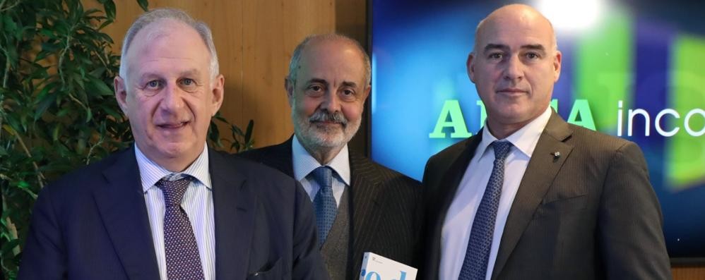 Alberto Dossi, Vicepresidente Assolombarda con delega alle Politiche Industriali; Antonio Calabrò, Vicepresidente Assolombarda con delega a Affari Istituzionali, Organizzazione, Cultura e Legalità; Ferruccio Resta, Rettore Politecnico di Milano