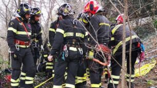 Carate Brianza Esercitazione Saf vigili del fuoco di Monza, Seregno, Desio a Costa Lambro