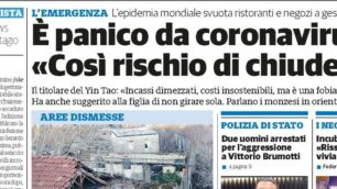 prima pagina il Cittadino di Monza giovedì 6 febbraio 2020