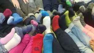 MEDA - Gli studenti che hanno aderito alla giornata dei calzini spaiati