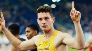 Tortu esulta. Ad Ancona è diventato campione italiano indoor dei 60 metri piani