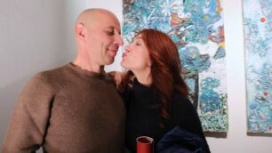 Aldo Baglio e Silvana Fallisi alla Leo Galleries di Monza nel 2016 per la mostra personale di Baglio