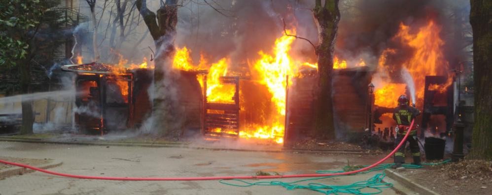 I vigili del fuoco in azione