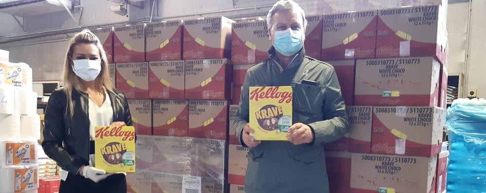 Coronavirus Monza donazione Kellog's al Comune sindaco  Allevi e assessore Sassoli