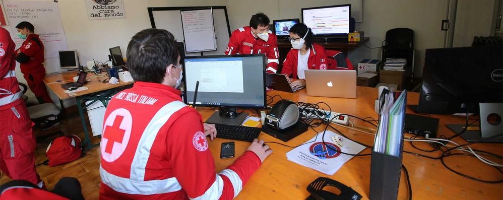 La centrale operativa della Croce rossa