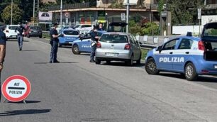 Il posto di controllo della polizia a Monza