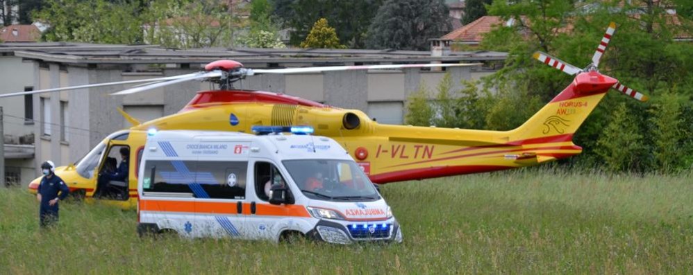 Besana in Brianza incidente elisoccorso codice rosso