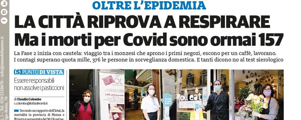 prima pagina il Cittadino giovedì 7 maggio 2020