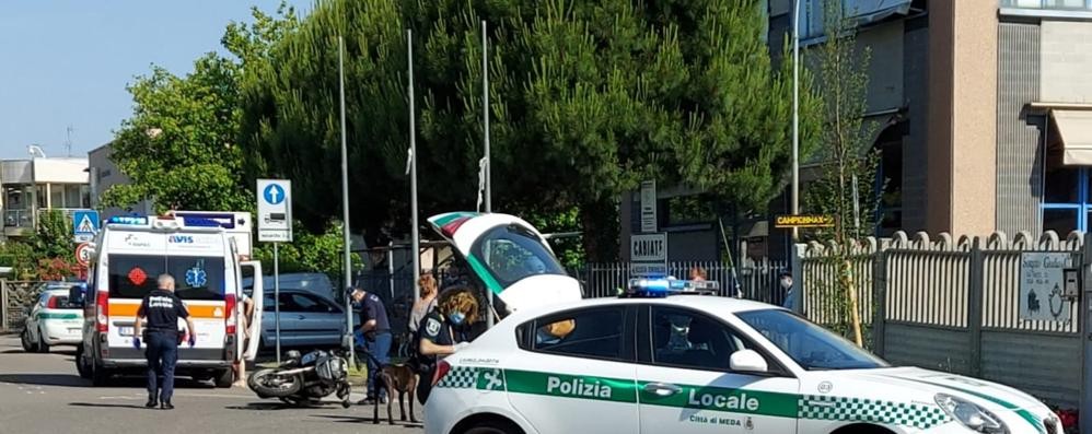 Meda incidente auto moto giovedì 28 maggio 2020 via Trieste