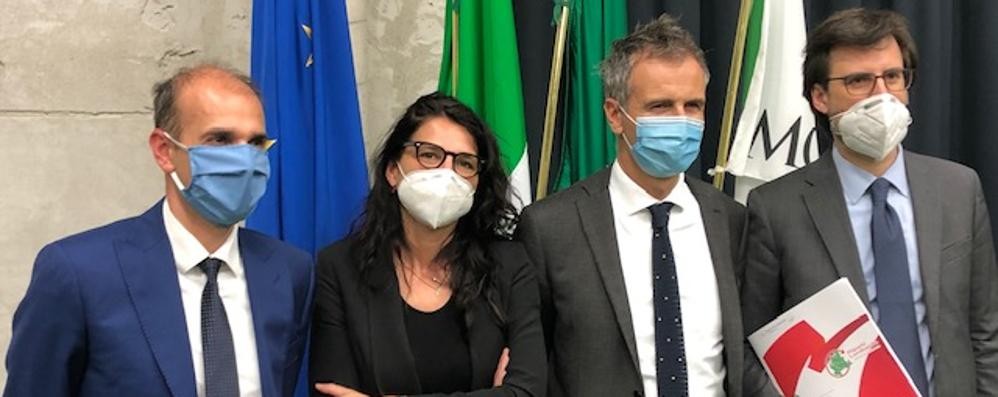 Da sinistra Luca Santambrogio,  Francesca Brianza, Alessandro Fermi e Carlo Righetti