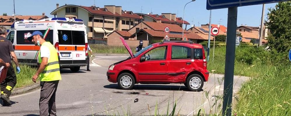 La scena dell’incidente ad Agrate Brianza