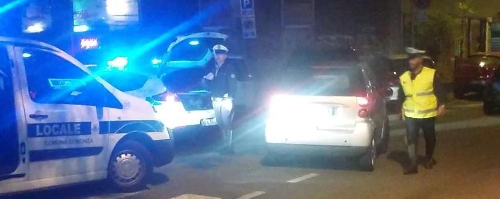 Un controllo della Polizia locale