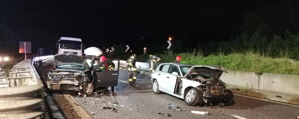 Statale 36 incidente curvone Briosco sud domenica 7 giugno ore 23.30