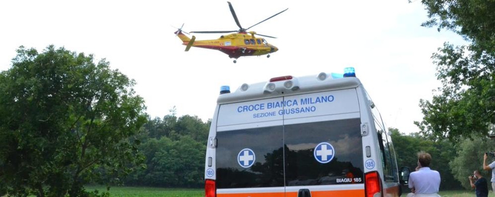 Soccorso intervento elisoccorso Veduggio con Colzano giovedì 2 luglio 2020