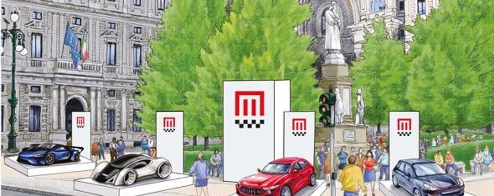 Monza Milano Monza Open Air Motor Show a Milano 29 ottobre-1 novembre 2020: il rendering in piazza della Scala