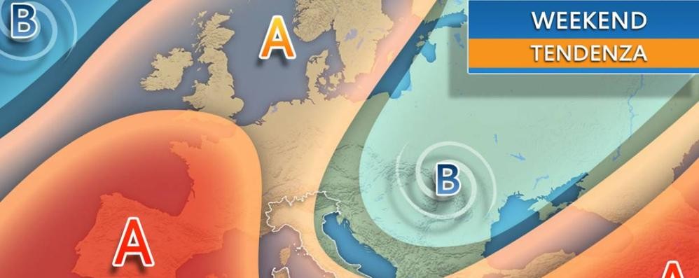 La tendenza del weekend per il meteo