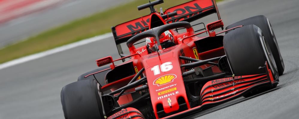 La Ferrari di Leclerc che domani partirà dal settimo posto in griglia