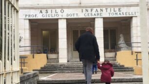 L’ingresso dell’asilo di Arcore