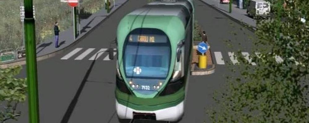 Il rendering della metrotranvia