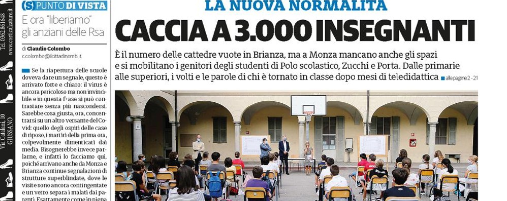 prima pagina il CittadinoMb giovedì 17 settembre 2020