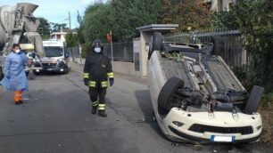 L’incidente di sabato 26 mattina in via Meredo a Seveso