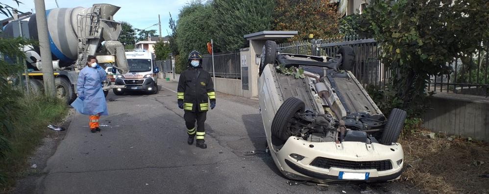 L’incidente di sabato 26 mattina in via Meredo a Seveso