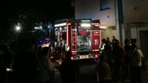 L’intervento dei vigili del fuoco a Seregno
