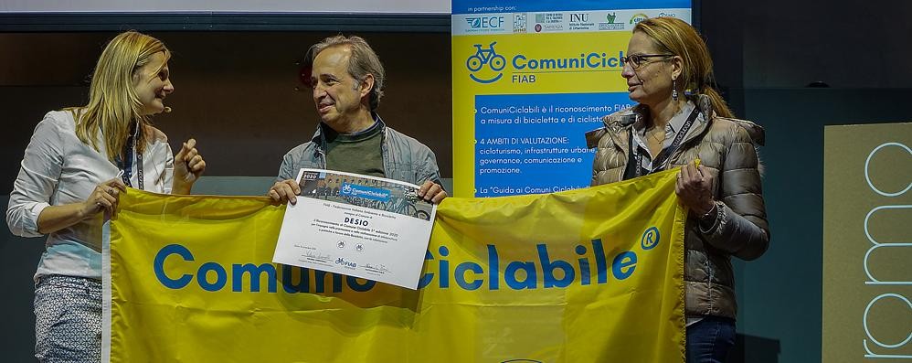 Il riconoscimento di Comune ciclabile a Desio, nel 2019