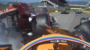 F1 Gp Toscana al Mugello incidente da camera car