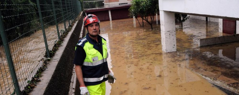 Una delle esondazioni del fiume Seveso in Brianza