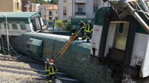 Il treno deragliato a Carnate  a metà agosto