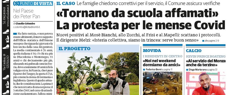 prima pagina il CittadinoMb giovedì 1 ottobre 2020