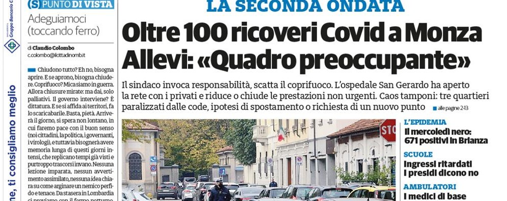 prima pagina ilCittadinoMb giovedì 22 ottobre 2020 e XXL