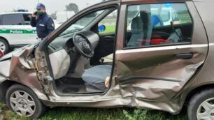 La vettura dell’anziano coinvolta nell’incidente