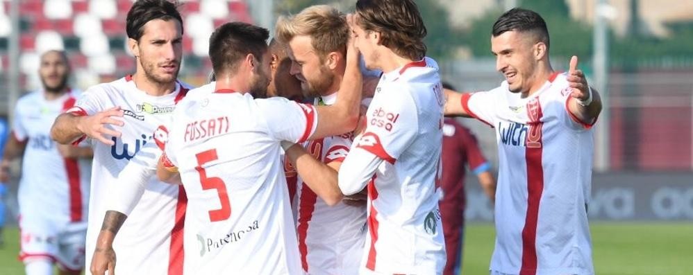 La gioia del Monza per il gol di Gytkjaer