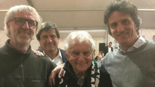 Da sinistra Paolo Gibellato, Don Antonio Mazzi ed Enea Paglia