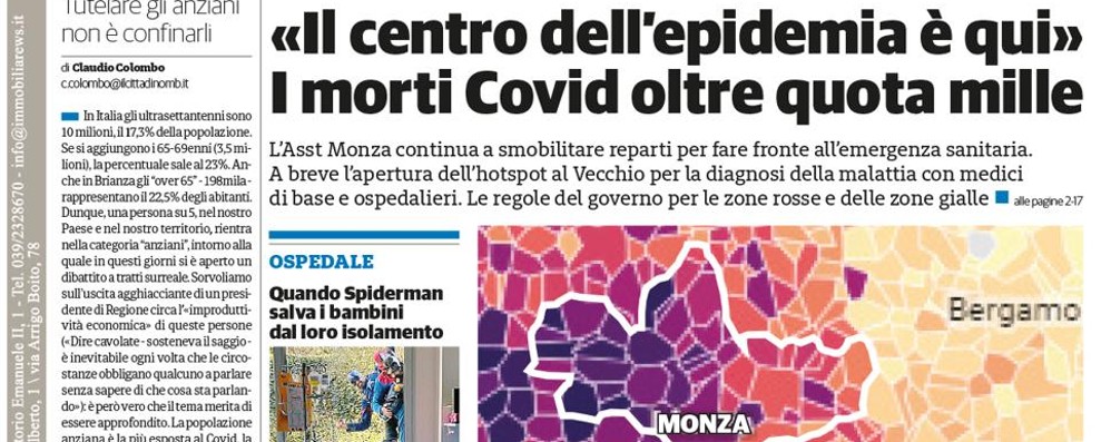 prima pagina ilCittadinoMb giovedì 5 novembre 2020