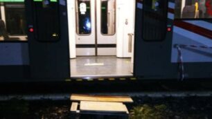 Il treno dopo l’intervento dei vigili del fuoco