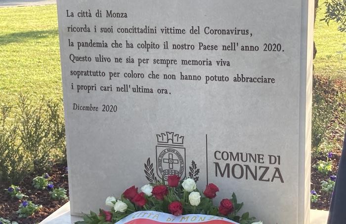 Monza Inaugurato il cippo a ricordo vittime Covid