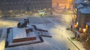 Il centro di Monza innevato, nelle prossime ore potrebbe essere così
