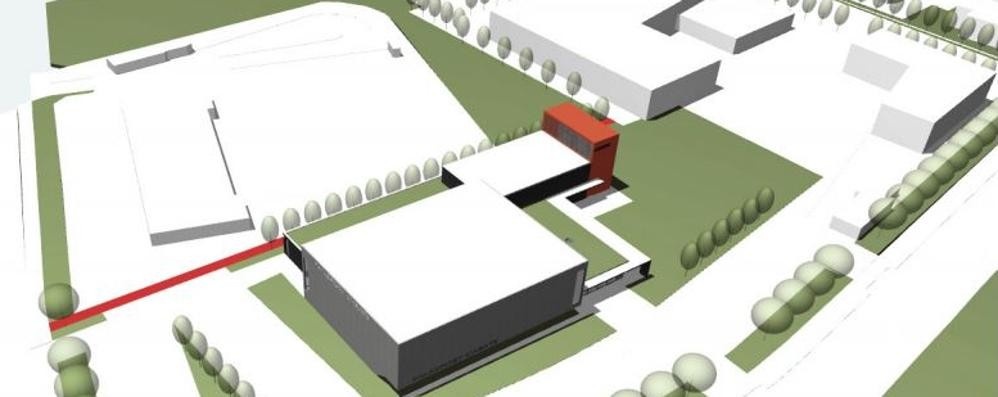 Il progetto preliminare del palazzetto di Carate