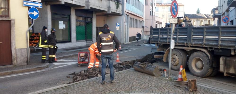 Cesano Maderno fuga gas in centro 26 gennaio 2021