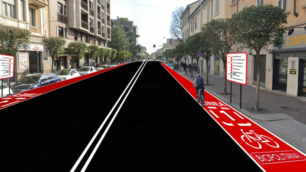 L’ipotesi di ciclabile in corso Milano a Monza