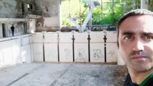 Paolo Cazzaniga in Ucraina, in occasione di uno dei suoi ultimi viaggi, nell'estate del 2019