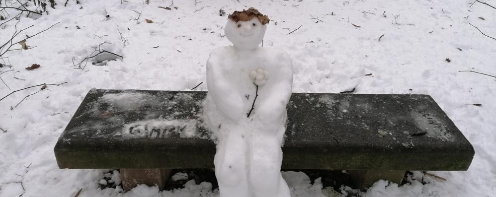 L’uomo di neve del Parco di Monza