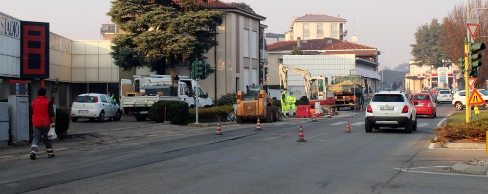 I lavori in via Milano