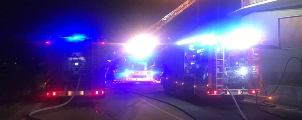 I vigili del fuoco a Triuggio