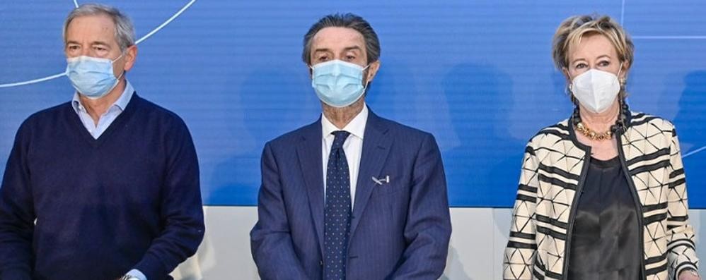 Coronavirus Regione Lombardia campagna vaccinale anticovid: Bertolaso, Fontana, Moratti